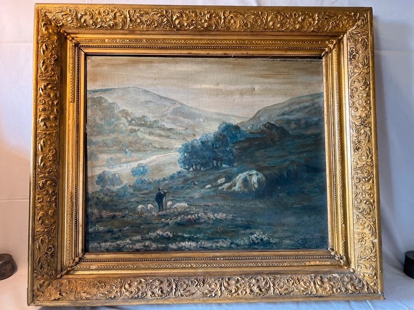 Artwork by E. Mangond, "In the pastures", Made of oil on canvas