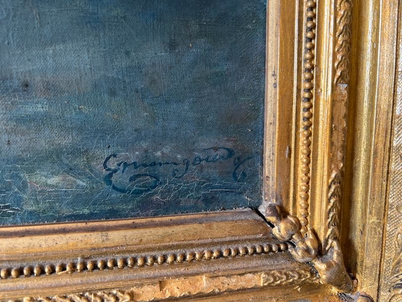 Artwork by E. Mangond, "In the pastures", Made of oil on canvas