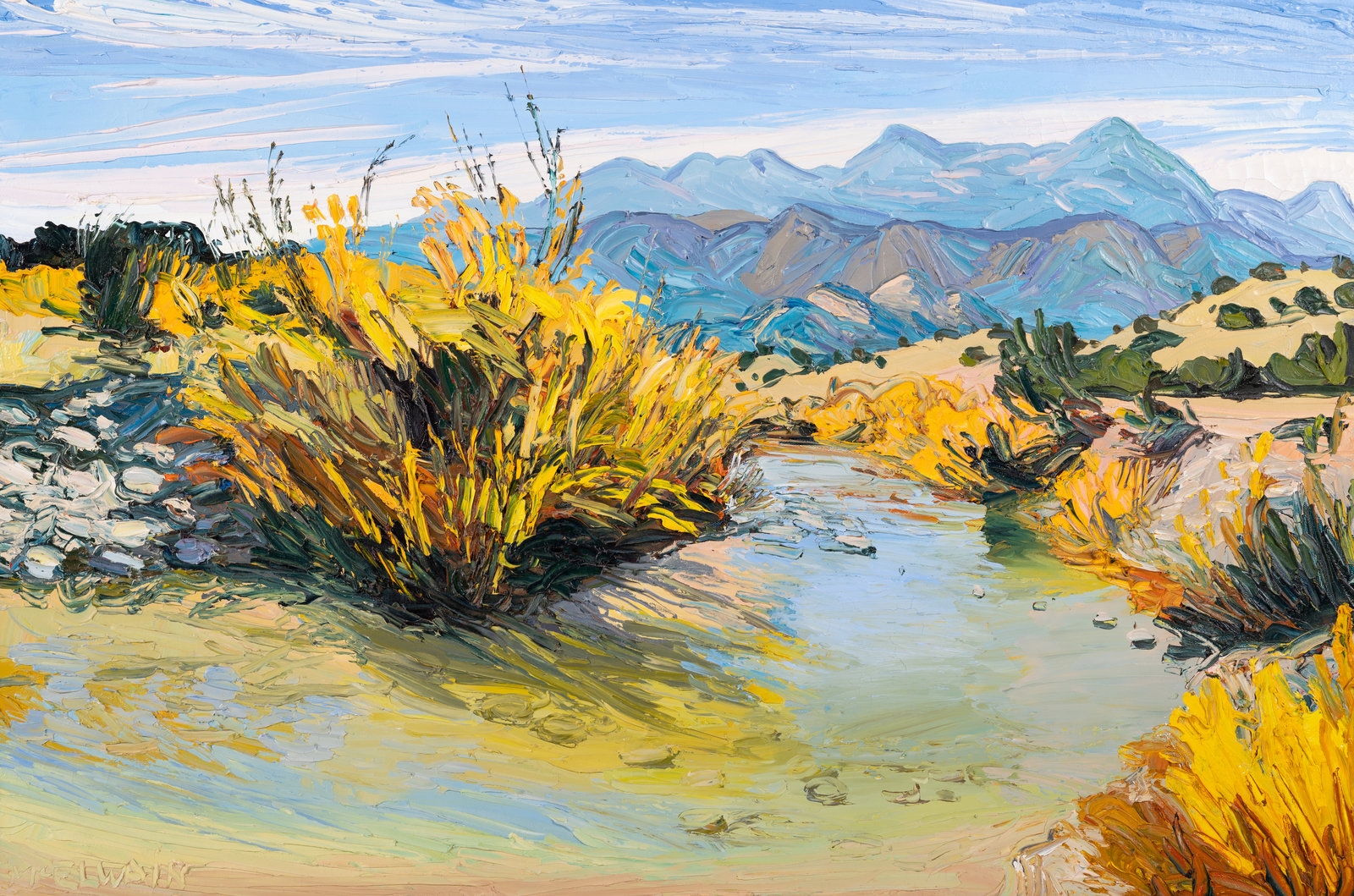 Artwork by Louisa McElwain, El Rio Below El Rito, Made of oil on canvas