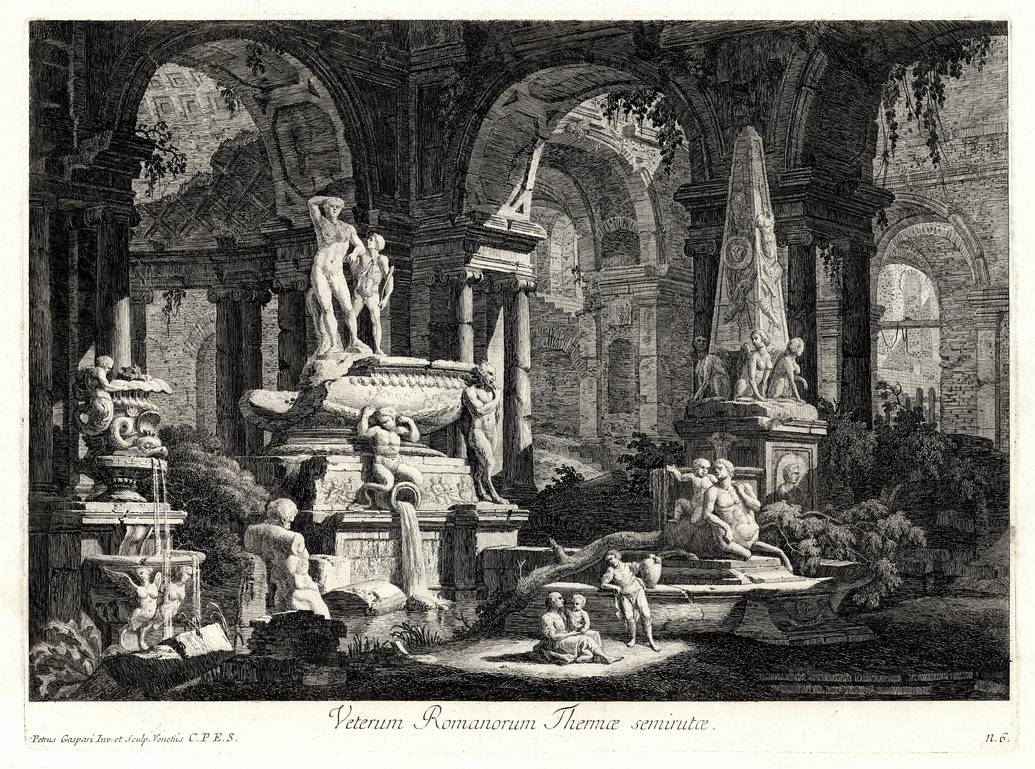 Artwork by Pietro Gaspari, Veterum Romanorum Thermae semirutae, Made of engraving