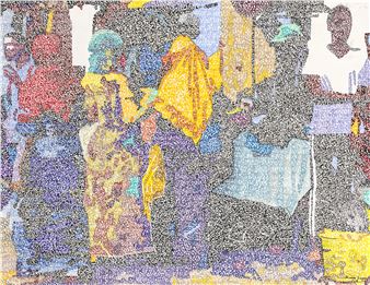 Le Marché Rufique Sénégal - Collection Scène de marché sénégalais - Alioune Diagne