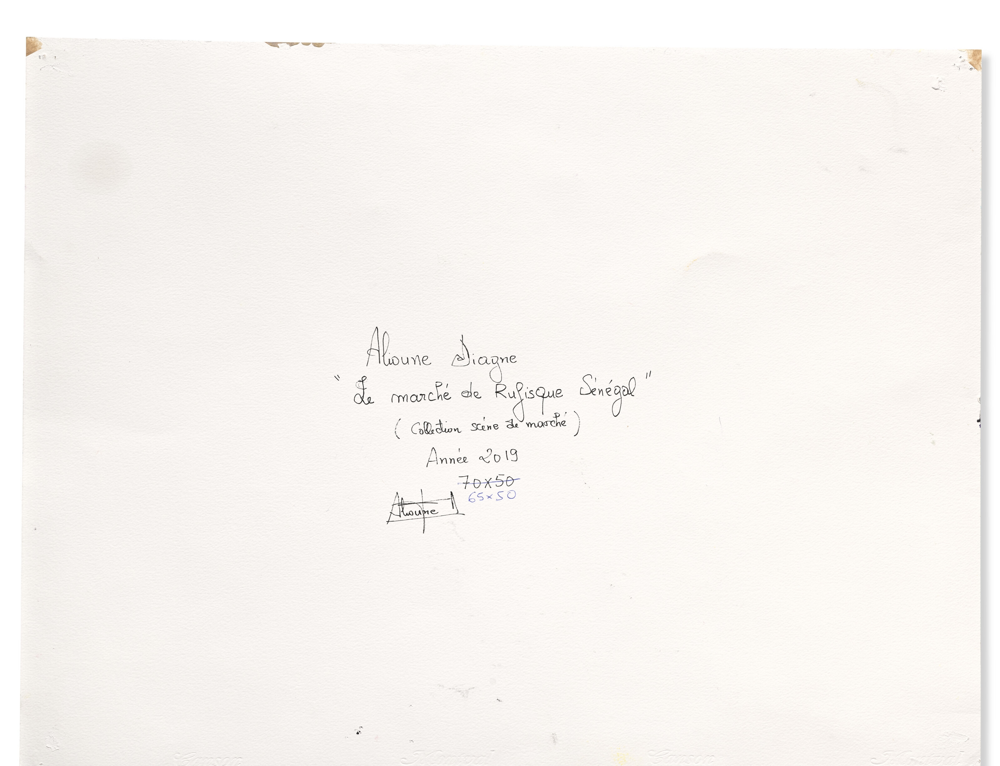 Artwork by Alioune Diagne, Le Marché Rufique Sénégal - Collection Scène de marché sénégalais, Made of acrylic, pastel and ink on paper