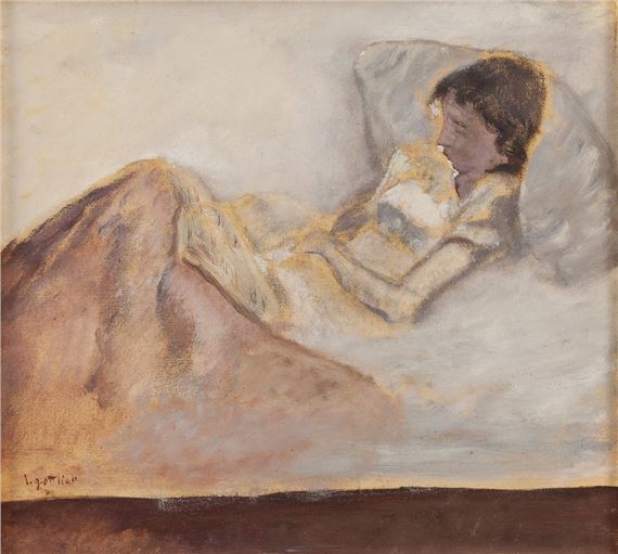 Czytająca by Leopold Gottlieb, circa 1927-1929