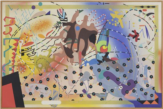 abstract painting by Harold Schlotzhauer, 1972