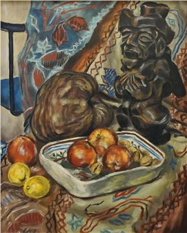 Still Life with Fruit and Carving - Carl Alexander von Volborth