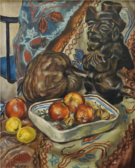 Still Life with Fruit and Carving - Carl Alexander von Volborth