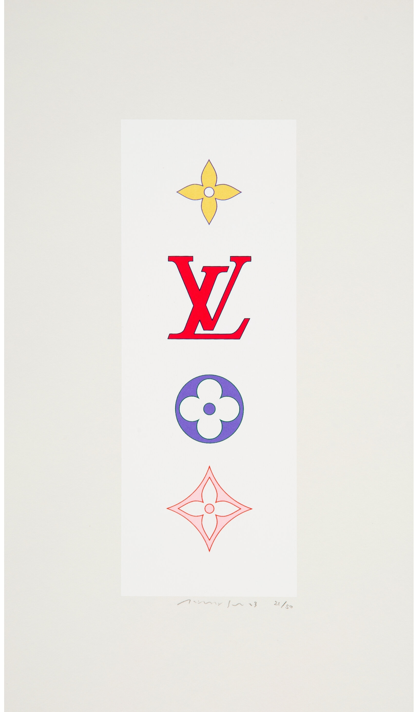 LV Louis Vuitton Takashi Murakami Canvas Poster Silk Screen LIMITED