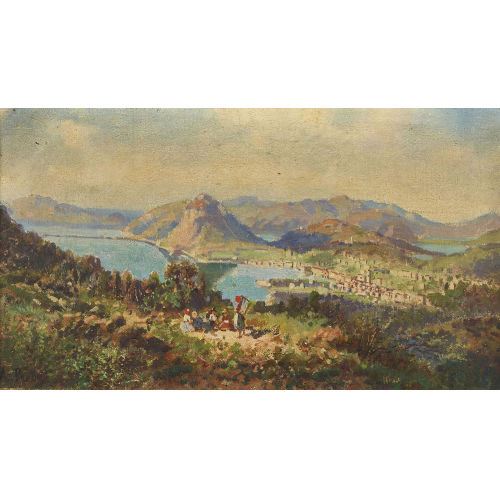 Lugano vista da Cureggia. by Ambrogio Preda