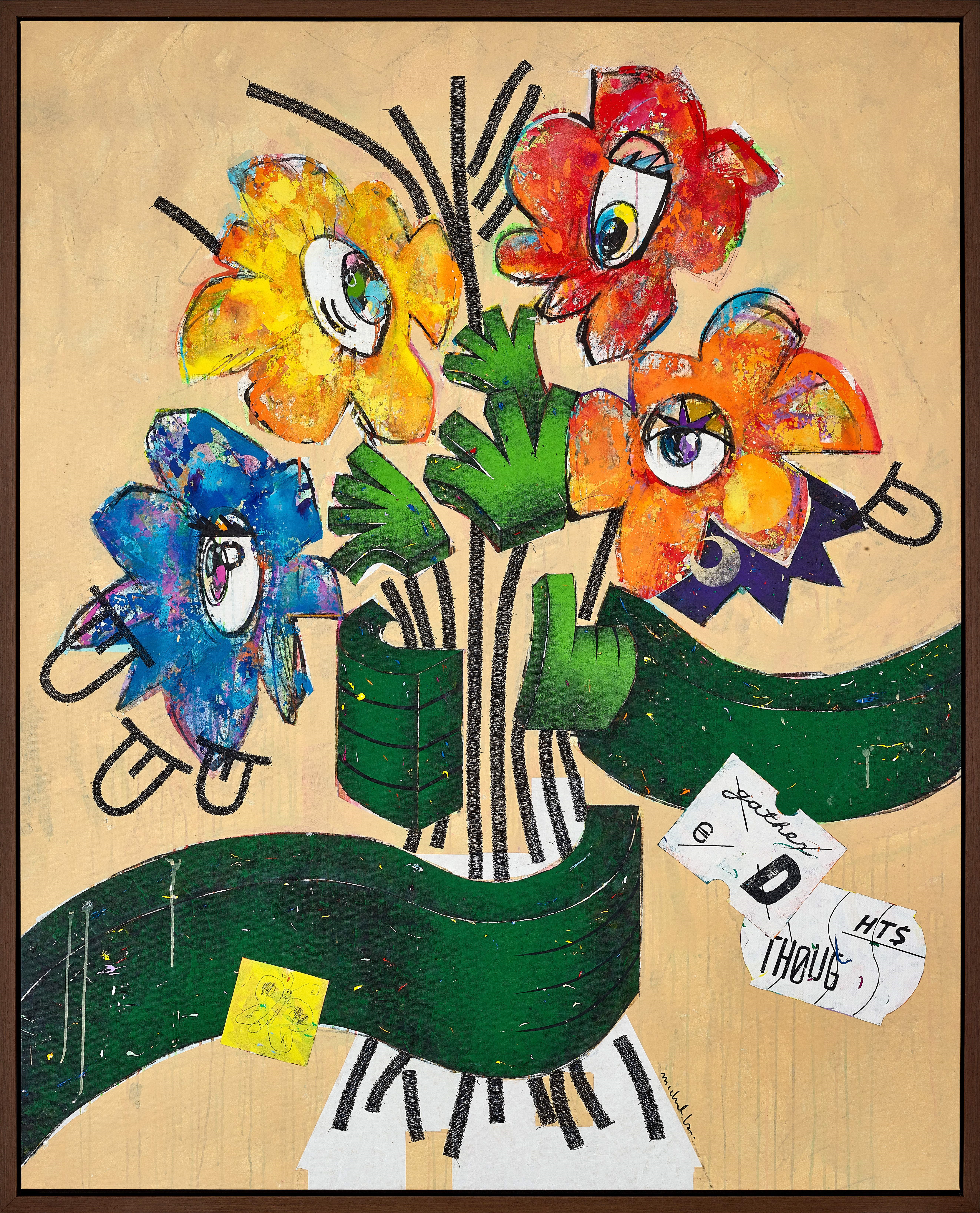 Artwork by Michael Lau, Gathered Thoughts, Flower Series, Made of acrylic on canvas