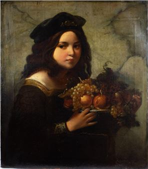 Portrait of a young Italian lady with fruit - Paul Hagelstein