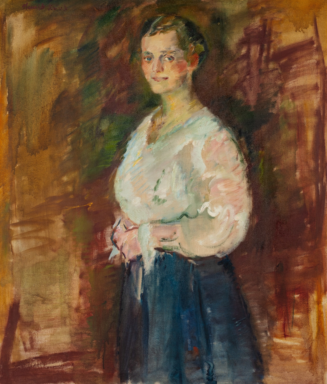 Artwork by Henrik Lund, Portrett av Fru Lund, Made of oil on canvas