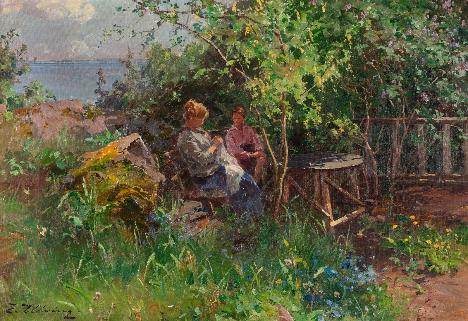 Kvinner i hagen by Even Ulving