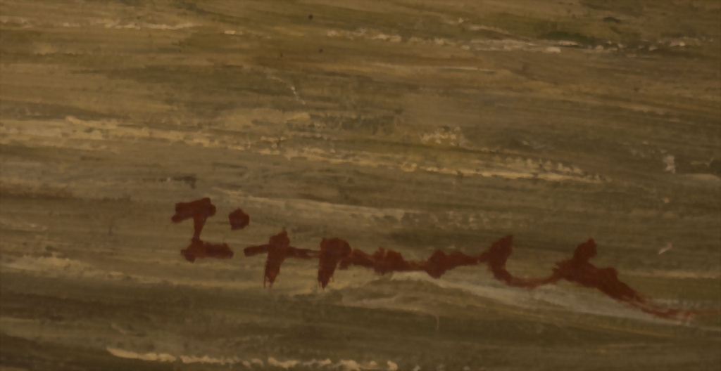 Artwork by Ewald Lifferth, Ansicht von Kiel / View of Kiel, Made of oil on fiberboard