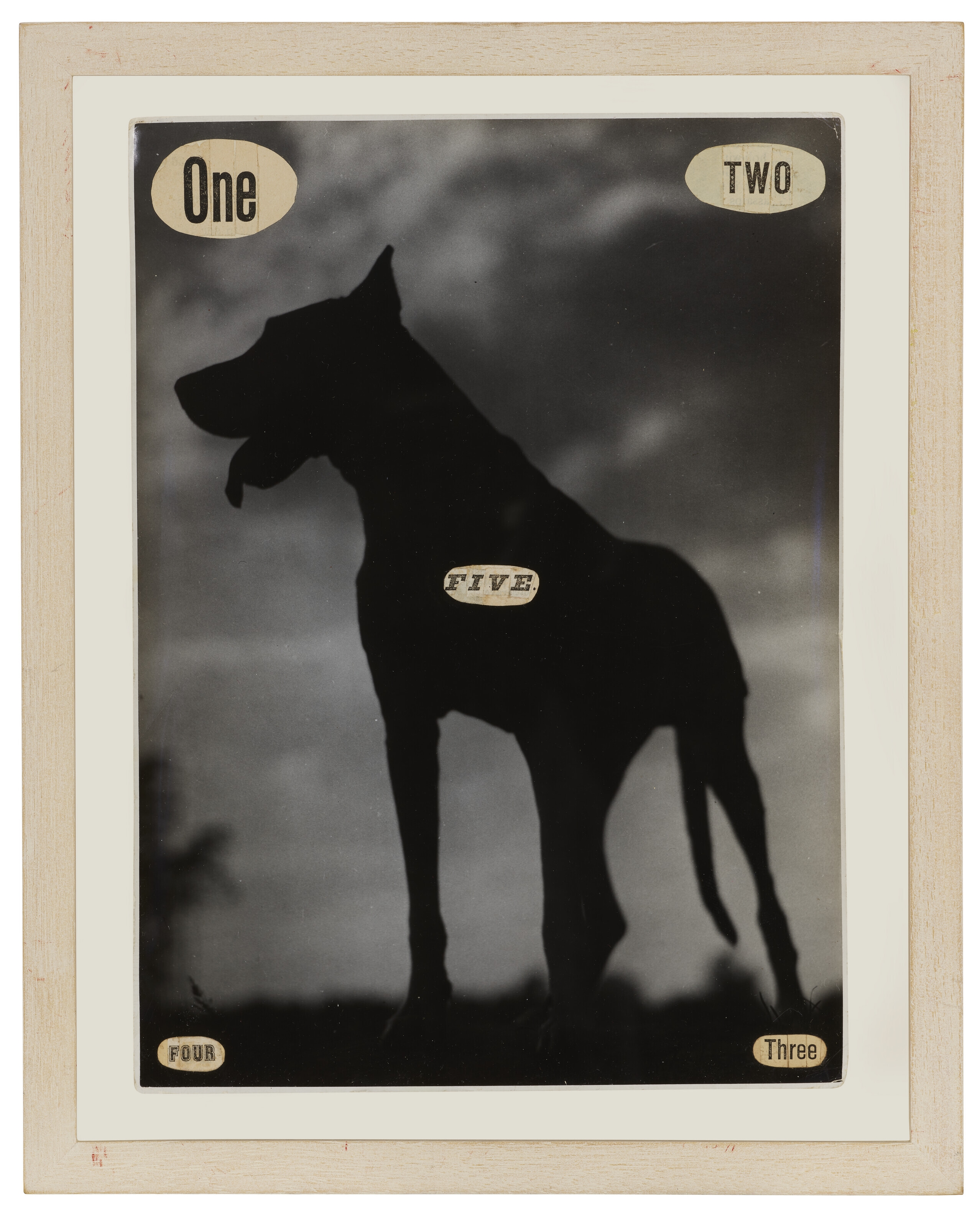 Artwork by Andrew Masullo, 1765.; 1797.; 1856.; 1941. [Four Works], Made of oil on found painting, in artist's frame; paper collage on photograph; ermine fur on photograph; watercolor on cut printed paper