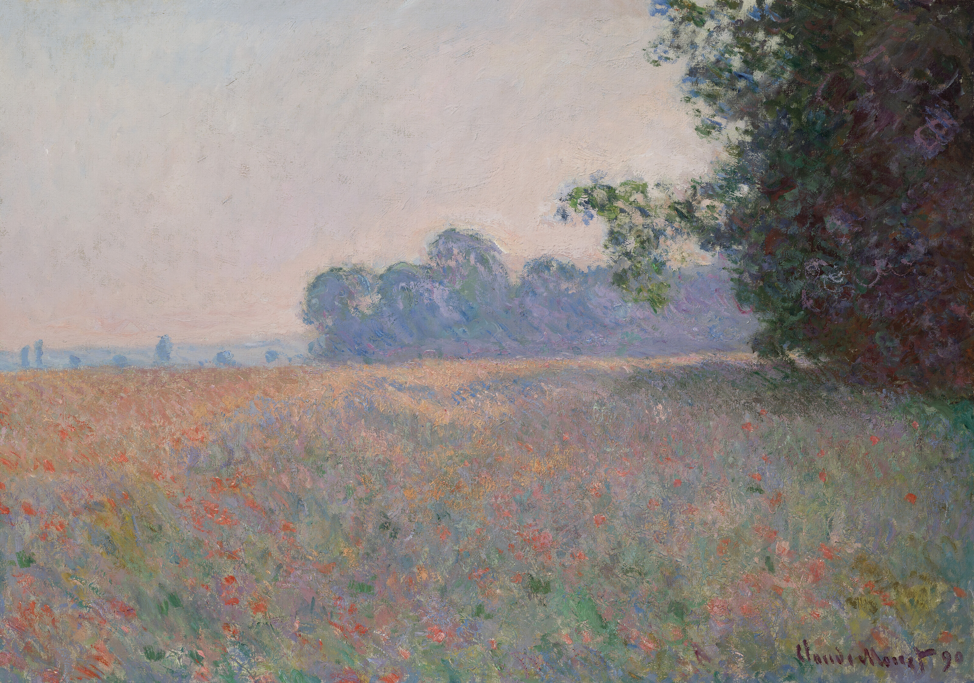 Artwork by Claude Monet, Champ d'avoine et de coquelicots, Made of oil on canvas