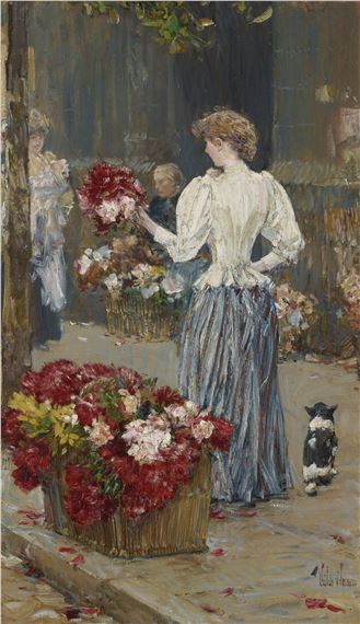 Flower Girl by Childe Hassam, Painted circa 1887-1889