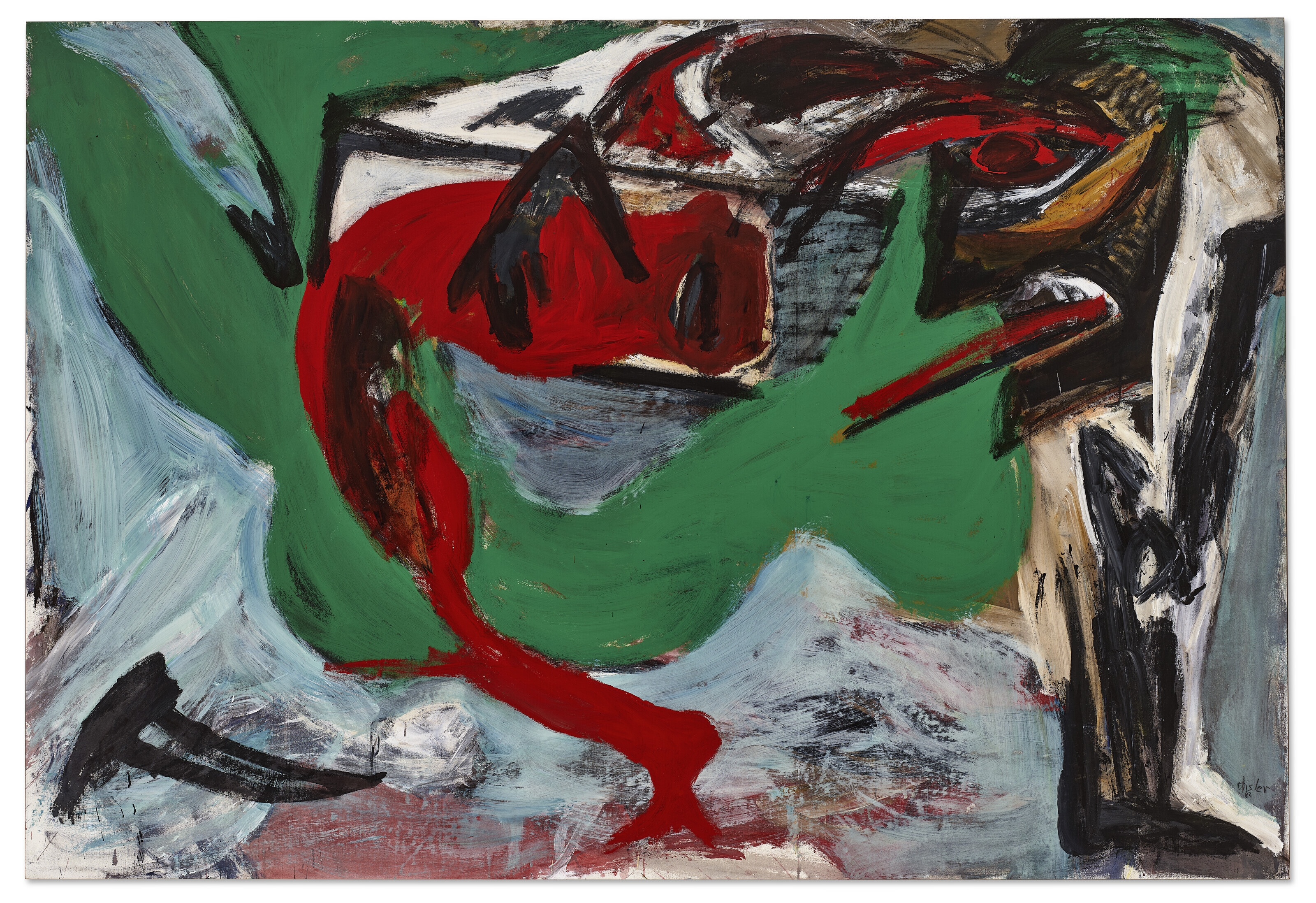 Artwork by Martin Disler, Preparing for Tonight, Made of acrylic on canvas