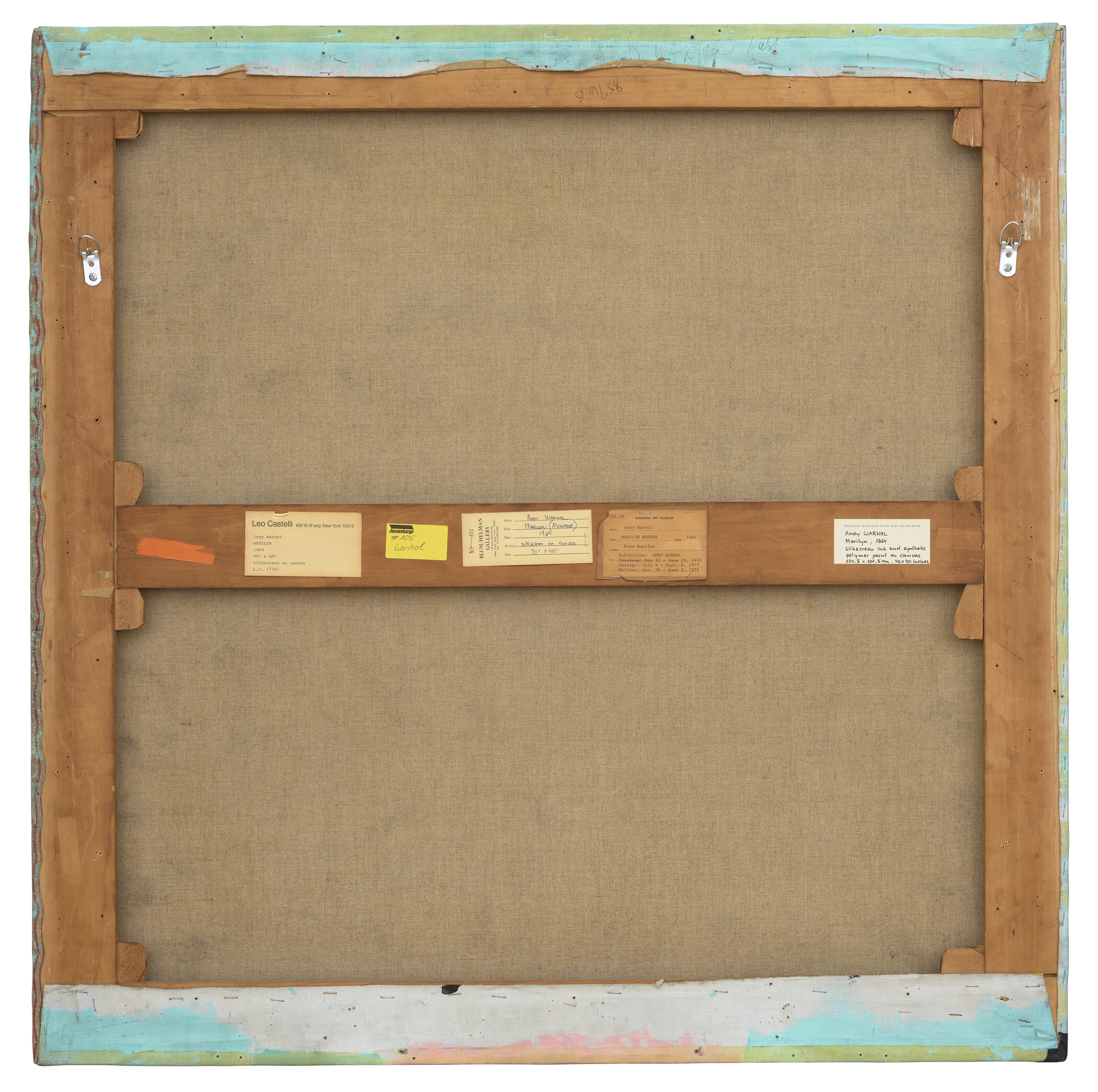 Artwork by Andy Warhol, Shot Sage Blue Marilyn, Made of acrylic and silkscreen ink on linen