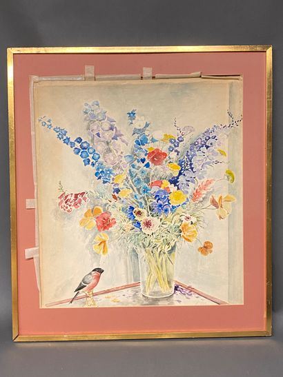 French School, 20th Century | Aquarelle représentant un bouquet de fleurs |  MutualArt