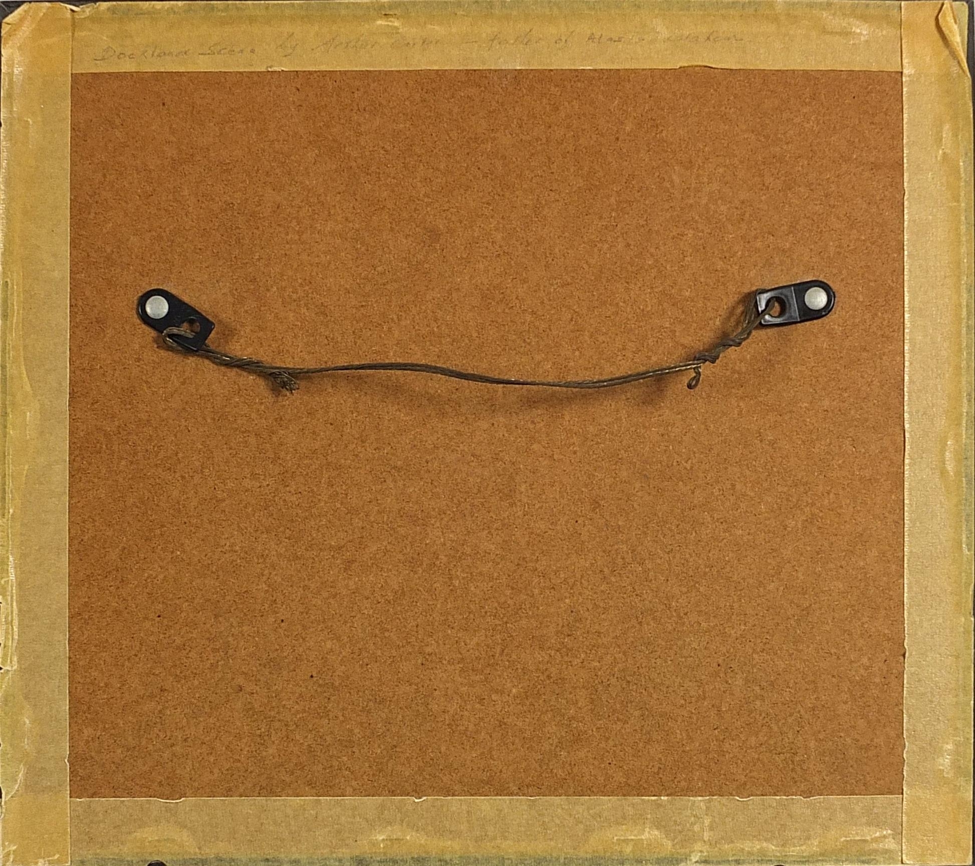 Artwork by Arthur Carter, Dockland scene, Made of pen and ink