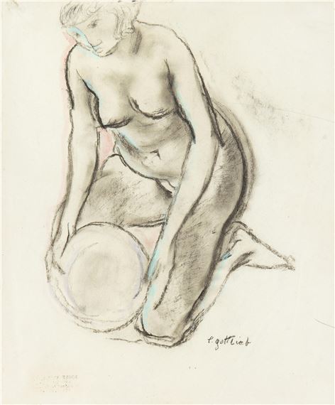 Akt klęczący by Leopold Gottlieb, 1925-1930