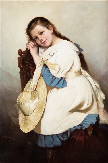 Portret dziewczynki (córki Józefa Chełmońskiego Wandy) by Alfons Dunin Borkowski