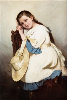 Portret dziewczynki (córki Józefa Chełmońskiego Wandy) - Alfons Dunin Borkowski