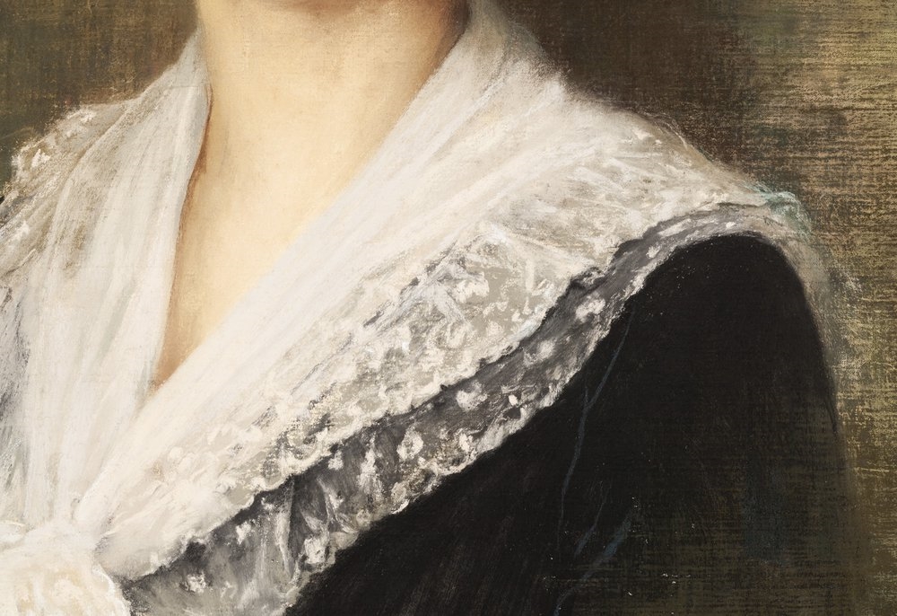 Artwork by Anna Bilinska, Portrait of Ade`le Alice Vincent de Vaugelas, Made of pastel/cardboard