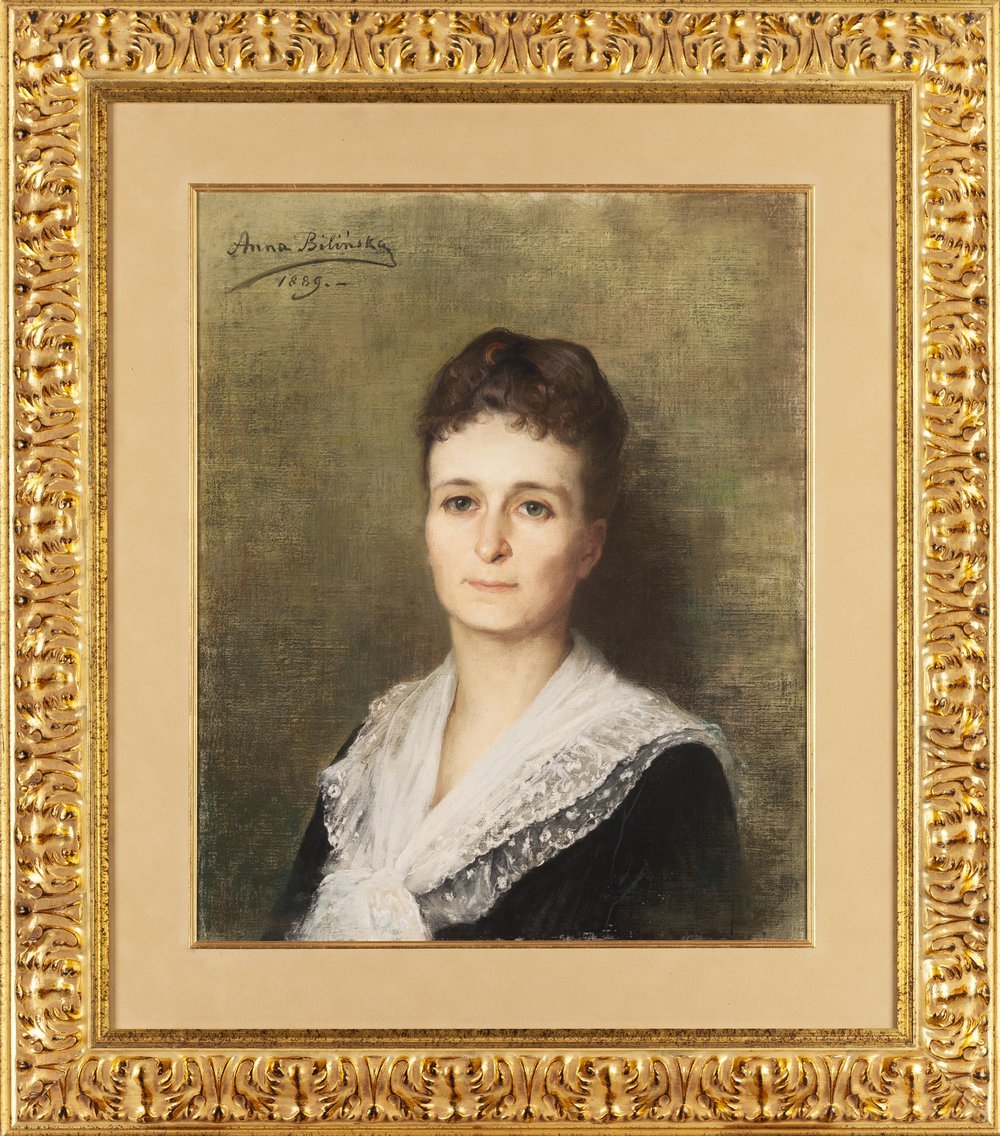 Artwork by Anna Bilinska, Portrait of Ade`le Alice Vincent de Vaugelas, Made of pastel/cardboard