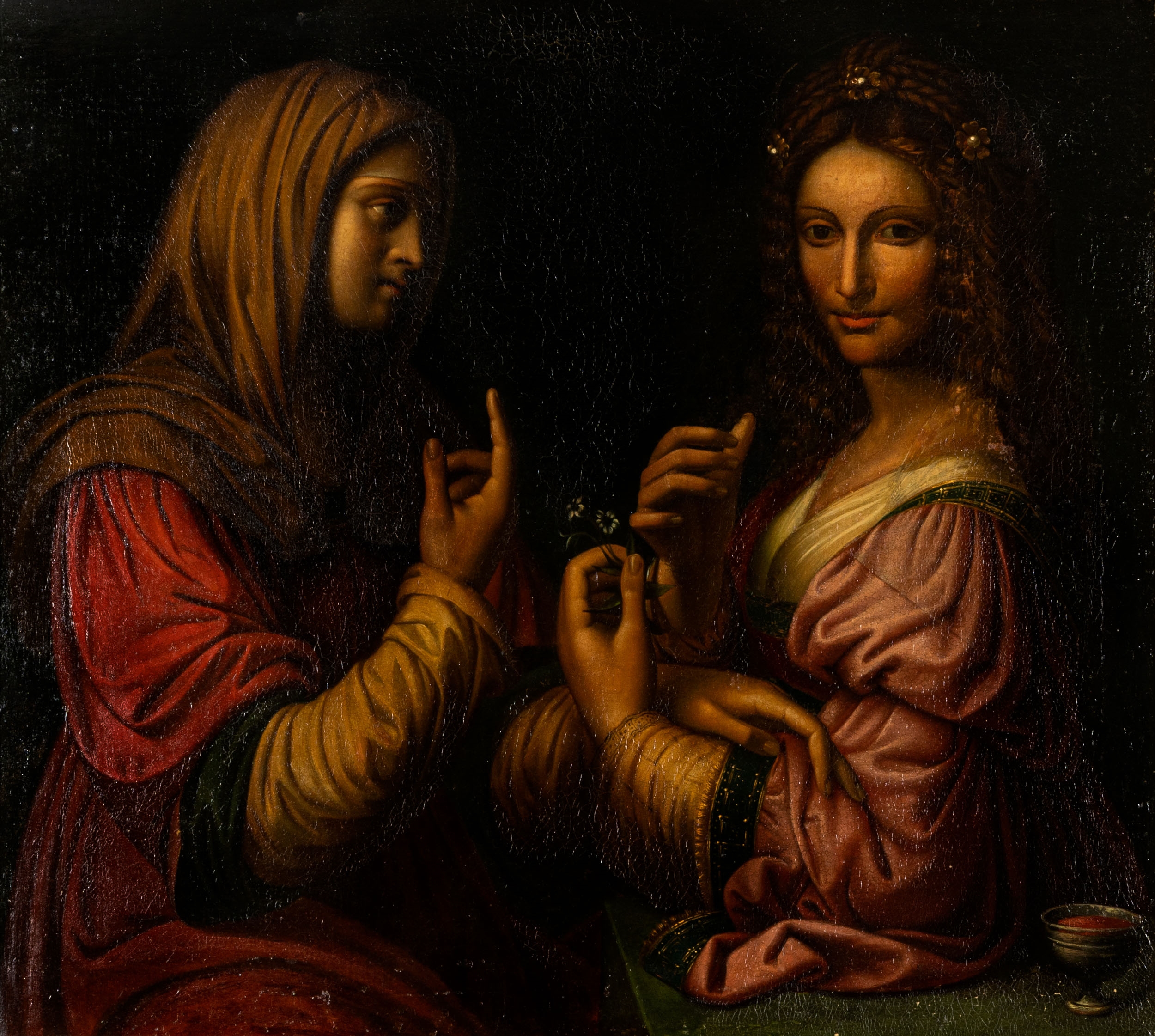 St. Marta and St. Mary Magdalene by Bernardino Luini, Italian School, 18th Century