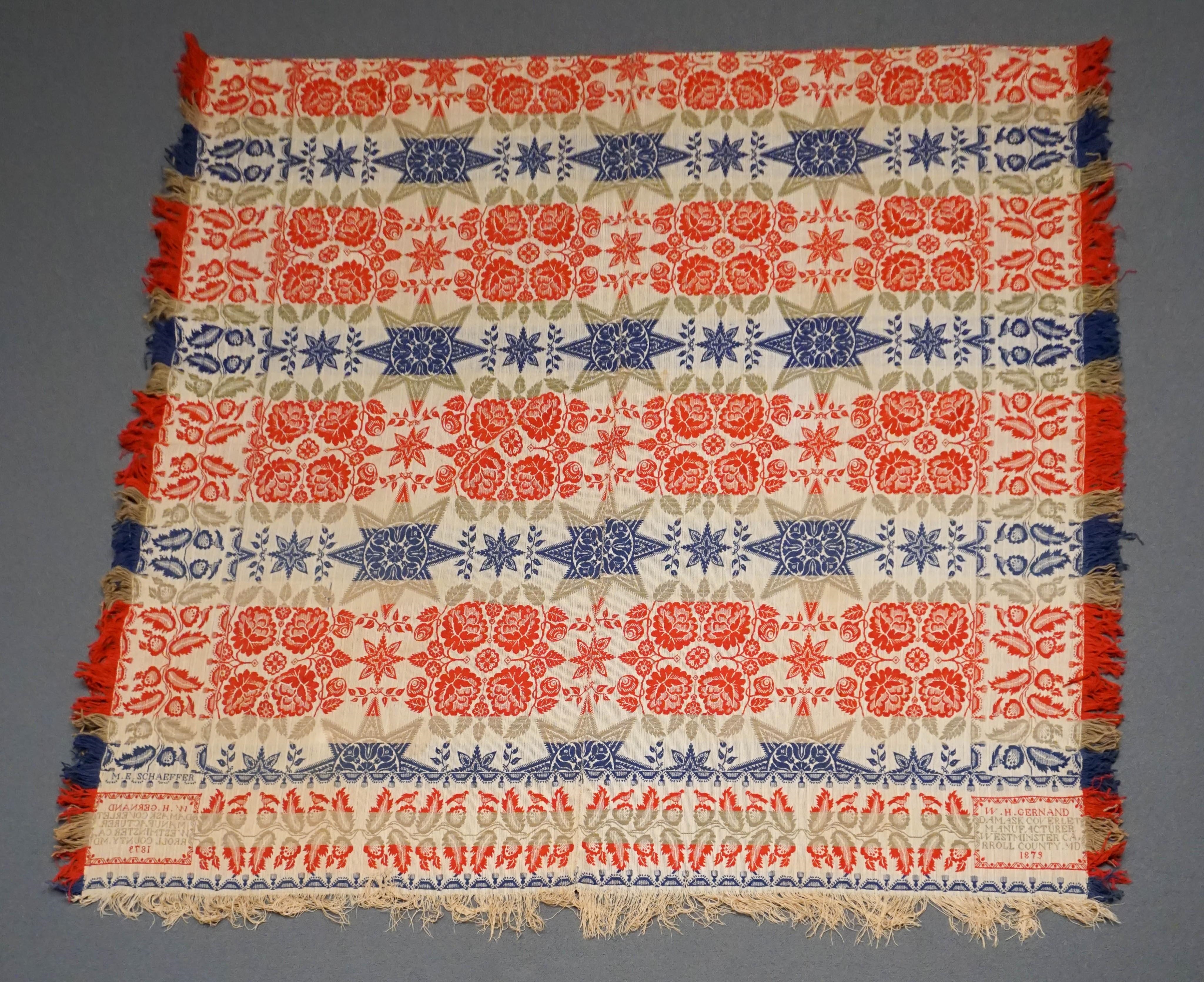 Artwork by W. H. Gernand, Two American Red, Made of Woven Coverlets