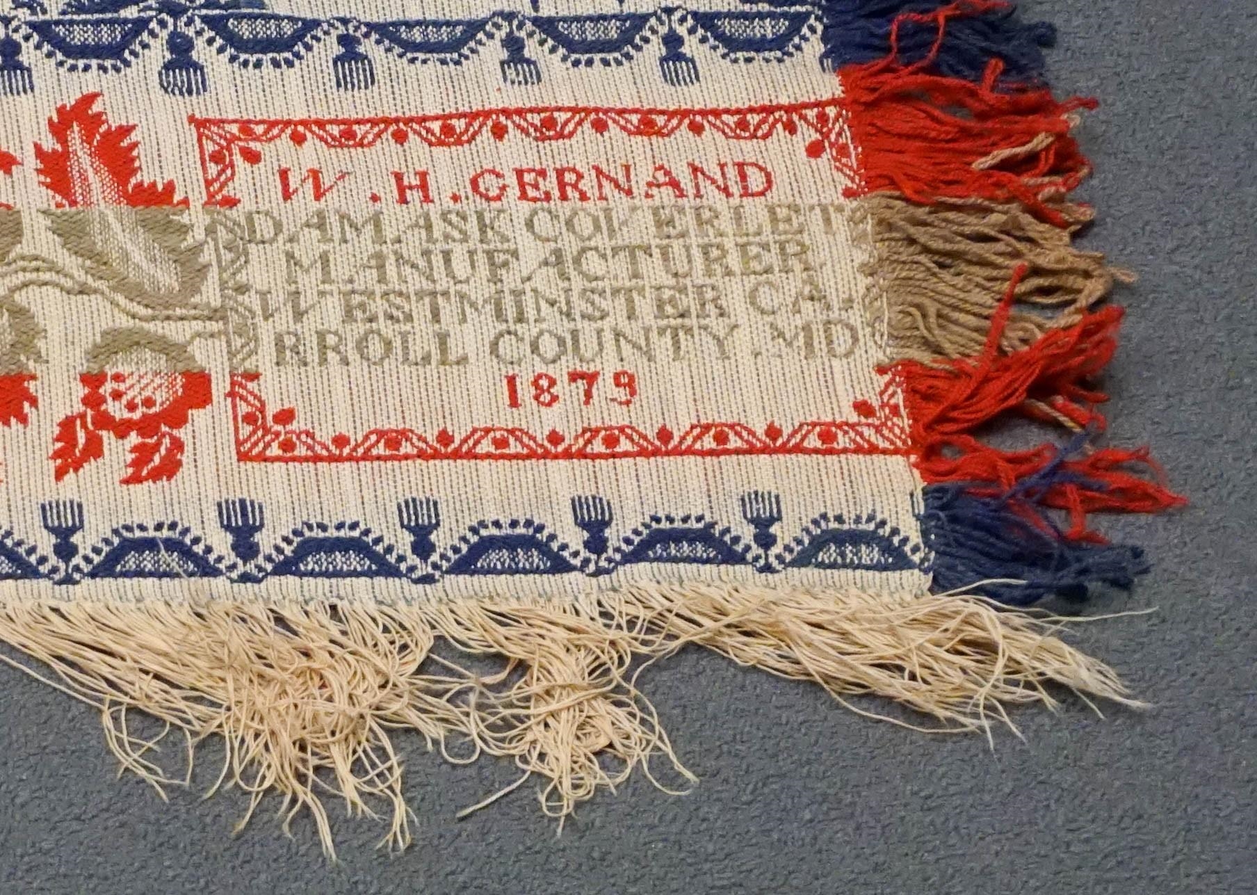 Artwork by W. H. Gernand, Two American Red, Made of Woven Coverlets