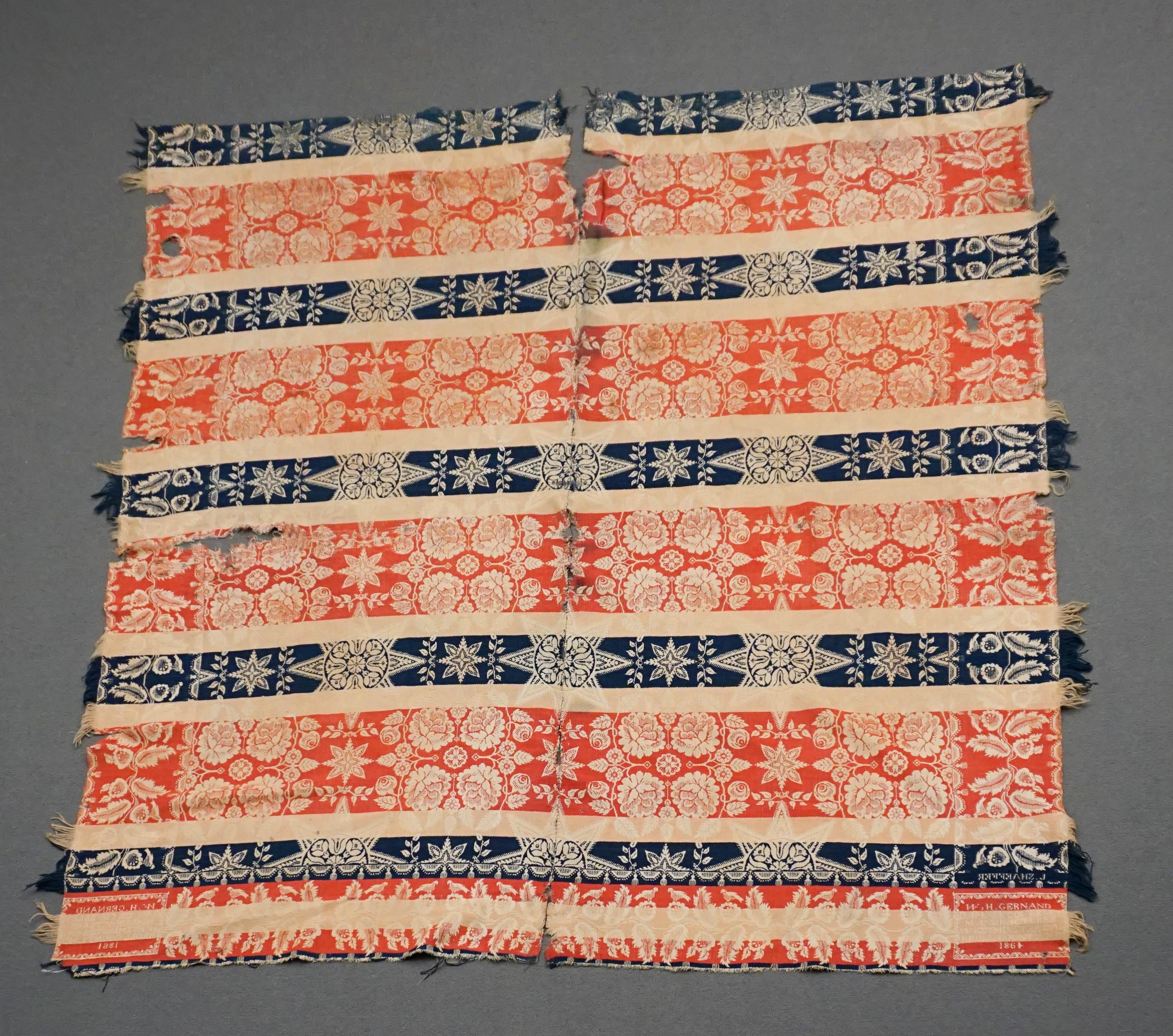 Artwork by W. H. Gernand, Two American Red, Made of Woven Coverlets
