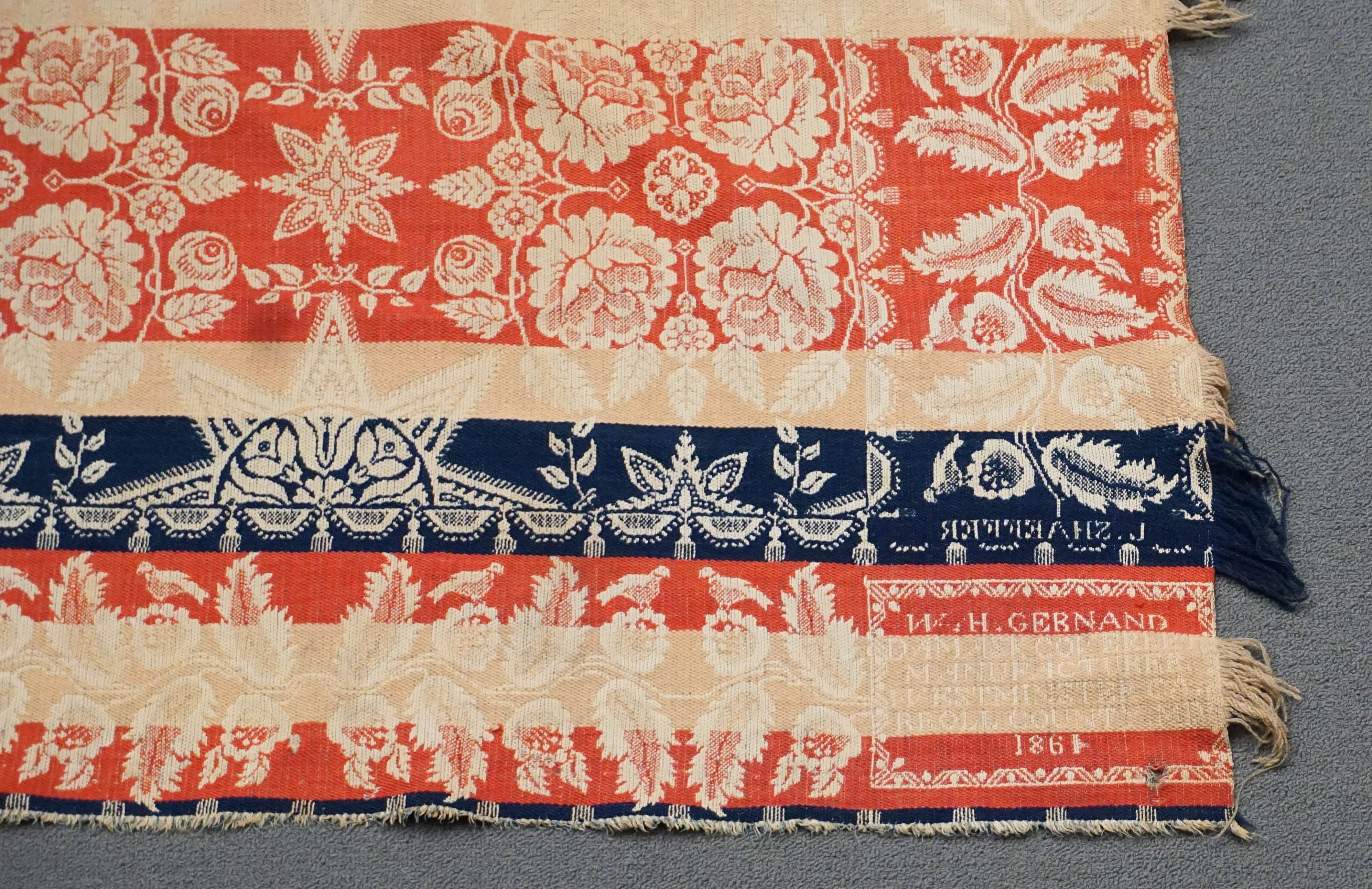 Artwork by W. H. Gernand, Two American Red, Made of Woven Coverlets