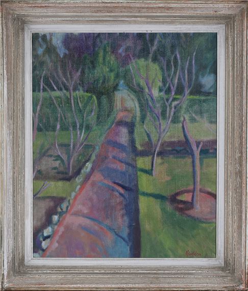 Garden with Tree-lined Path by Guy Roddon, mid-20th century