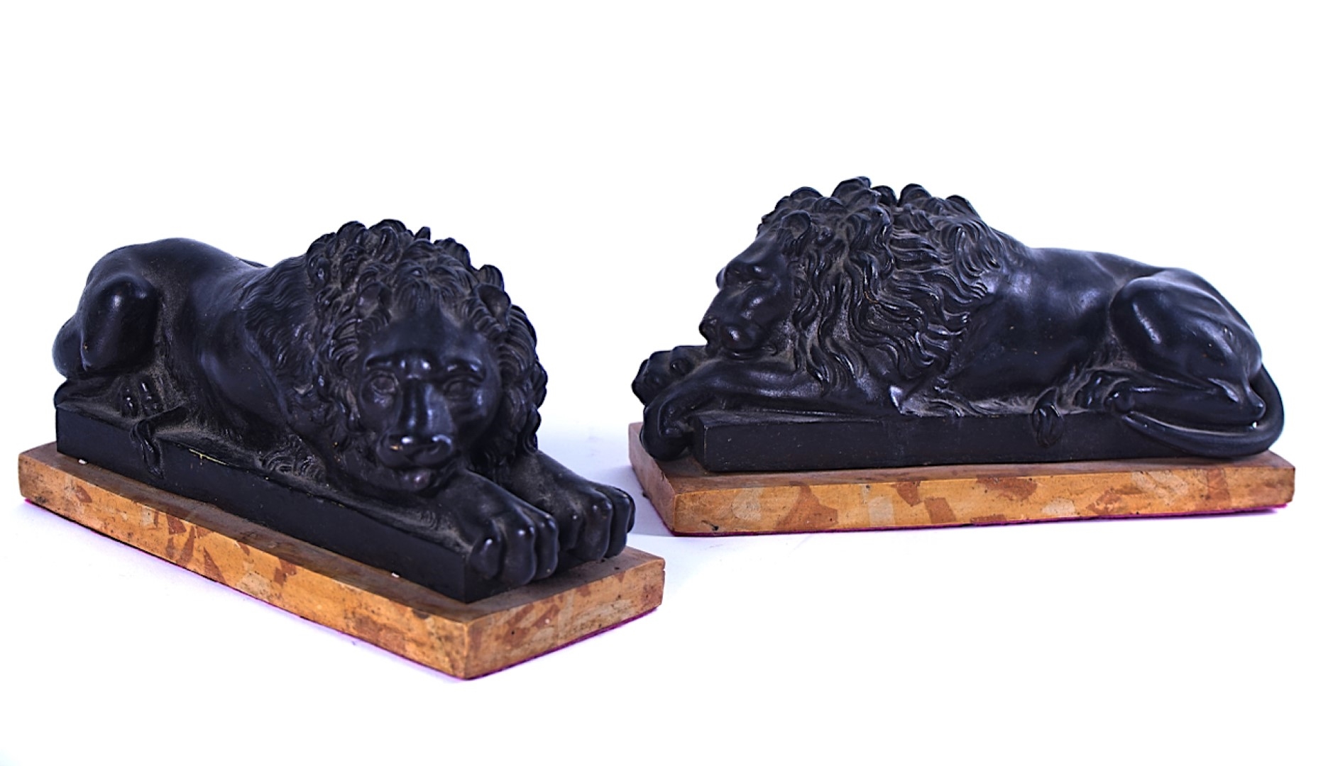 Antonio Canova | A PAIR OF BRONZE PATINATED COMPOSITION RECLINING LIONS ...