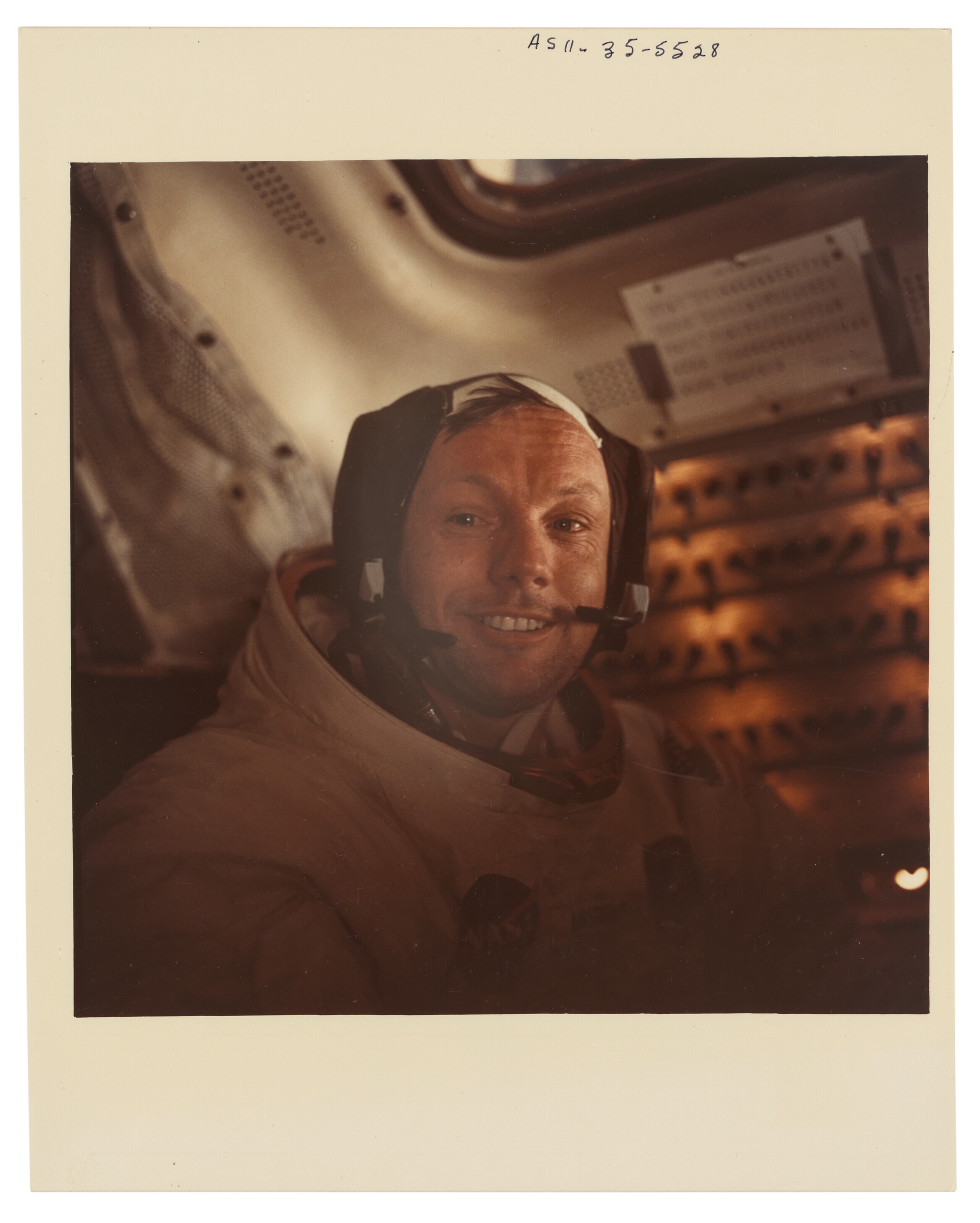 Buzz Aldrin | Portrait of Neil Armstrong back in the Lunar Module after ...