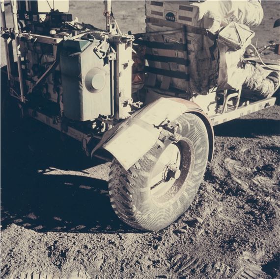 Eugene Cernan | Harrison Schmitt near the Lunar Rover parked on the rim ...
