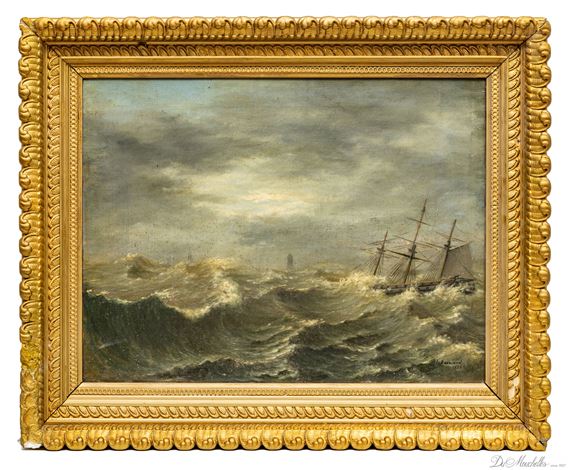 MARITIME SCENE by I. Bernard, 1868
