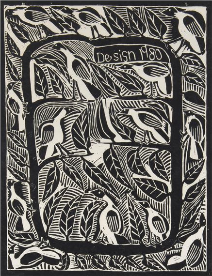 Design 1980 by John Ndevasia Muafangejo, dated 1980