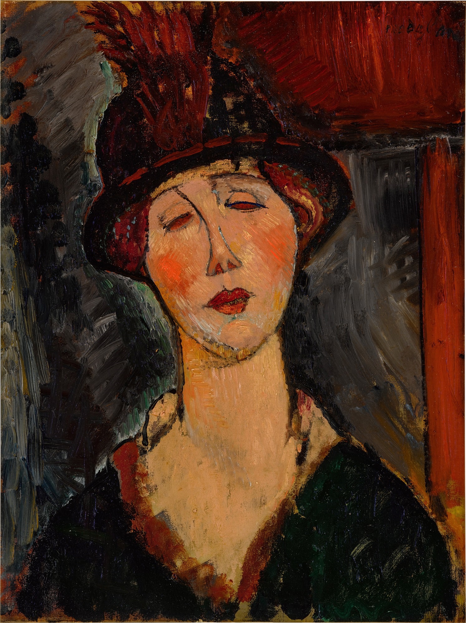 Artwork by Amedeo Modigliani, Madame Dorival, Made of oil on canvas