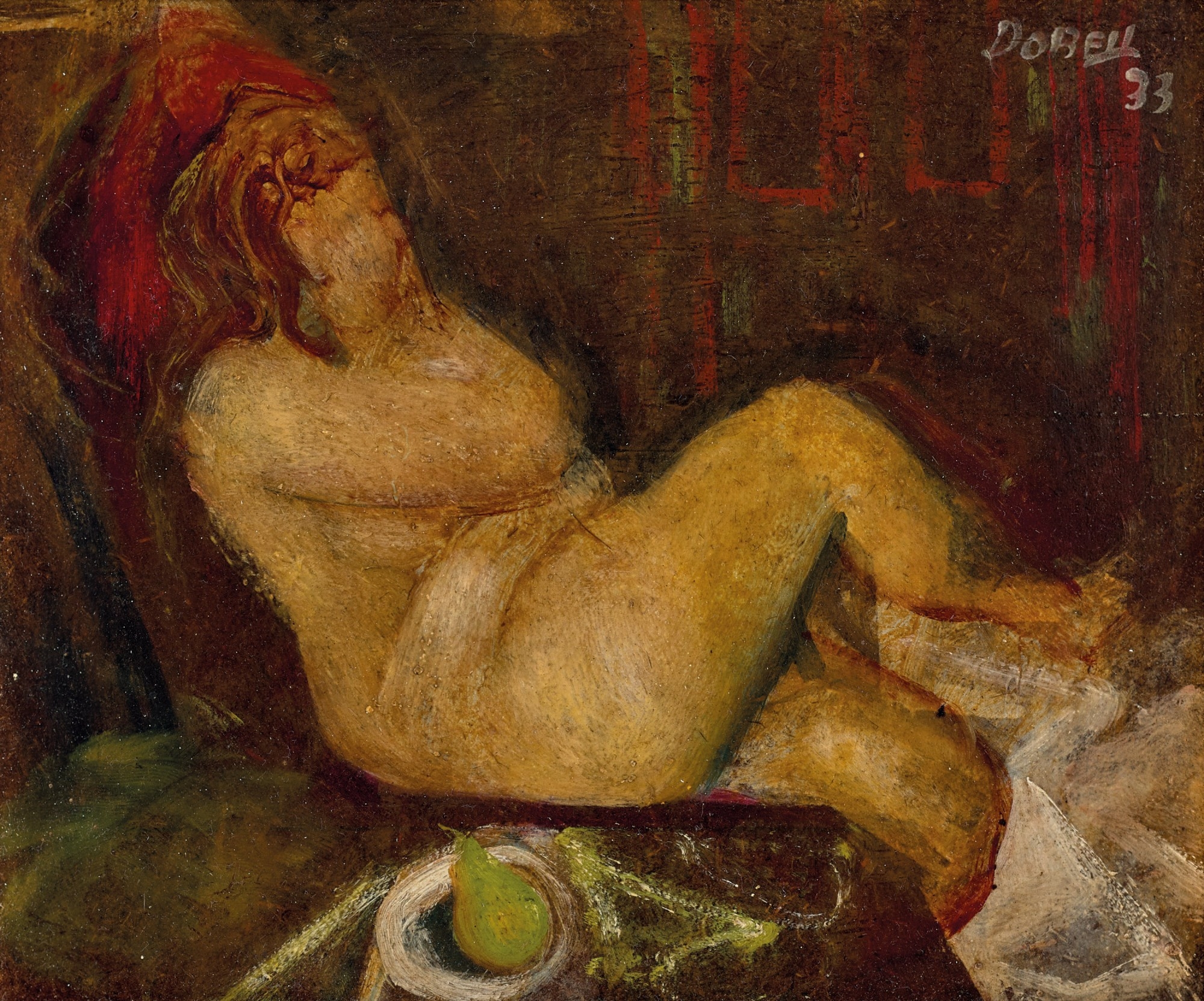 Artwork by William Dobell, NUDE, Made of oil on composition board
