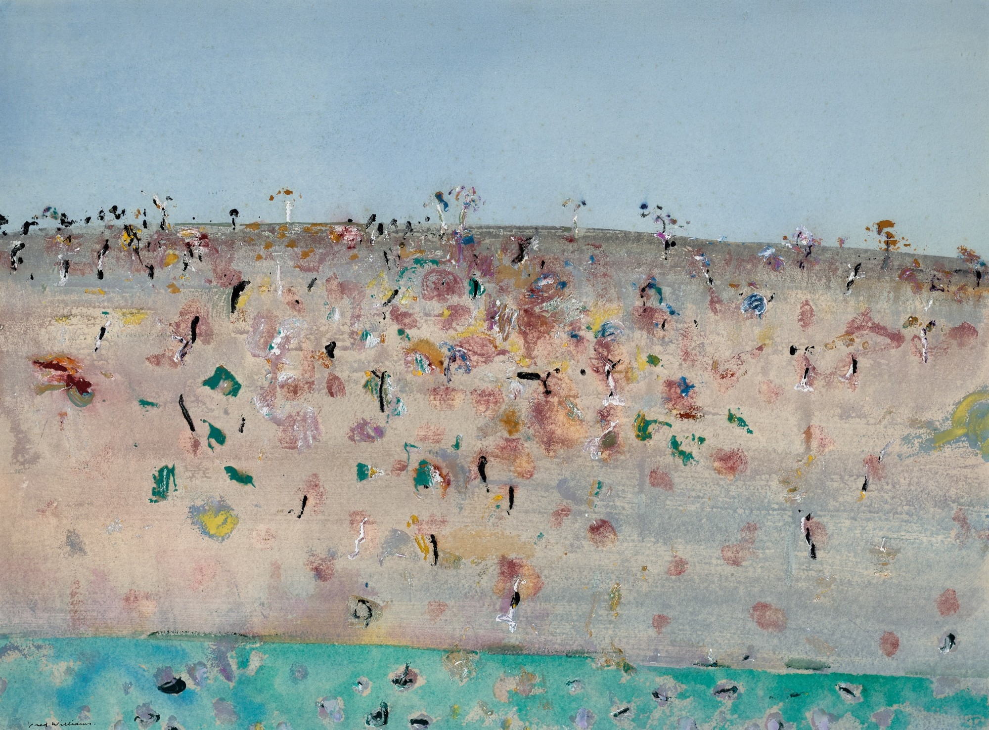 Artwork by Fred Williams, SPINIFEX LANDSCAPE, Made of gouache on paper