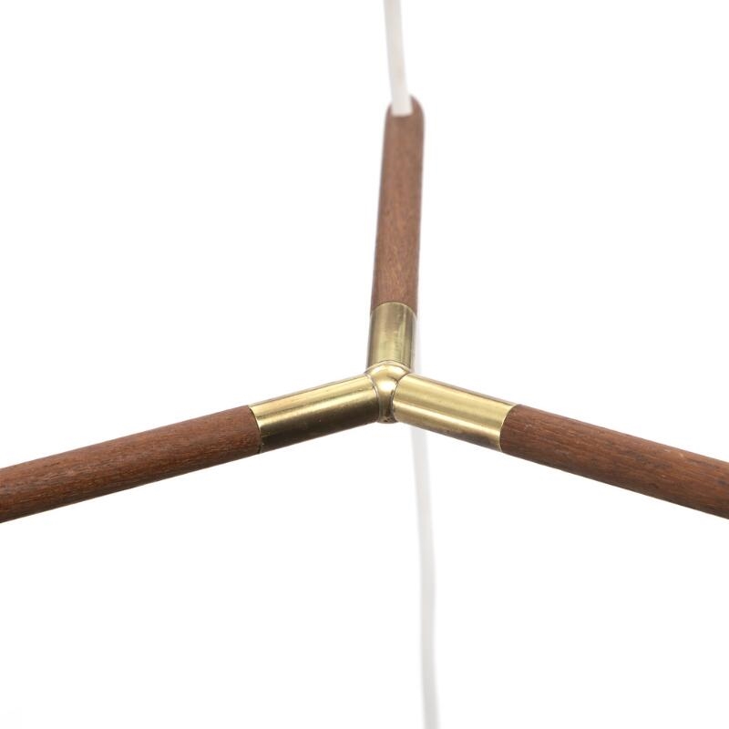 Artwork by Bent Severin, Kastrup Pendant, Made of teak and brass