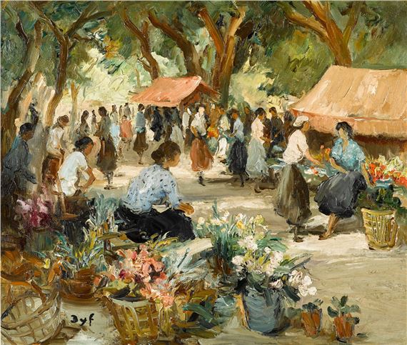 Marcel Dyf | Marché aux fleurs (1957) | MutualArt