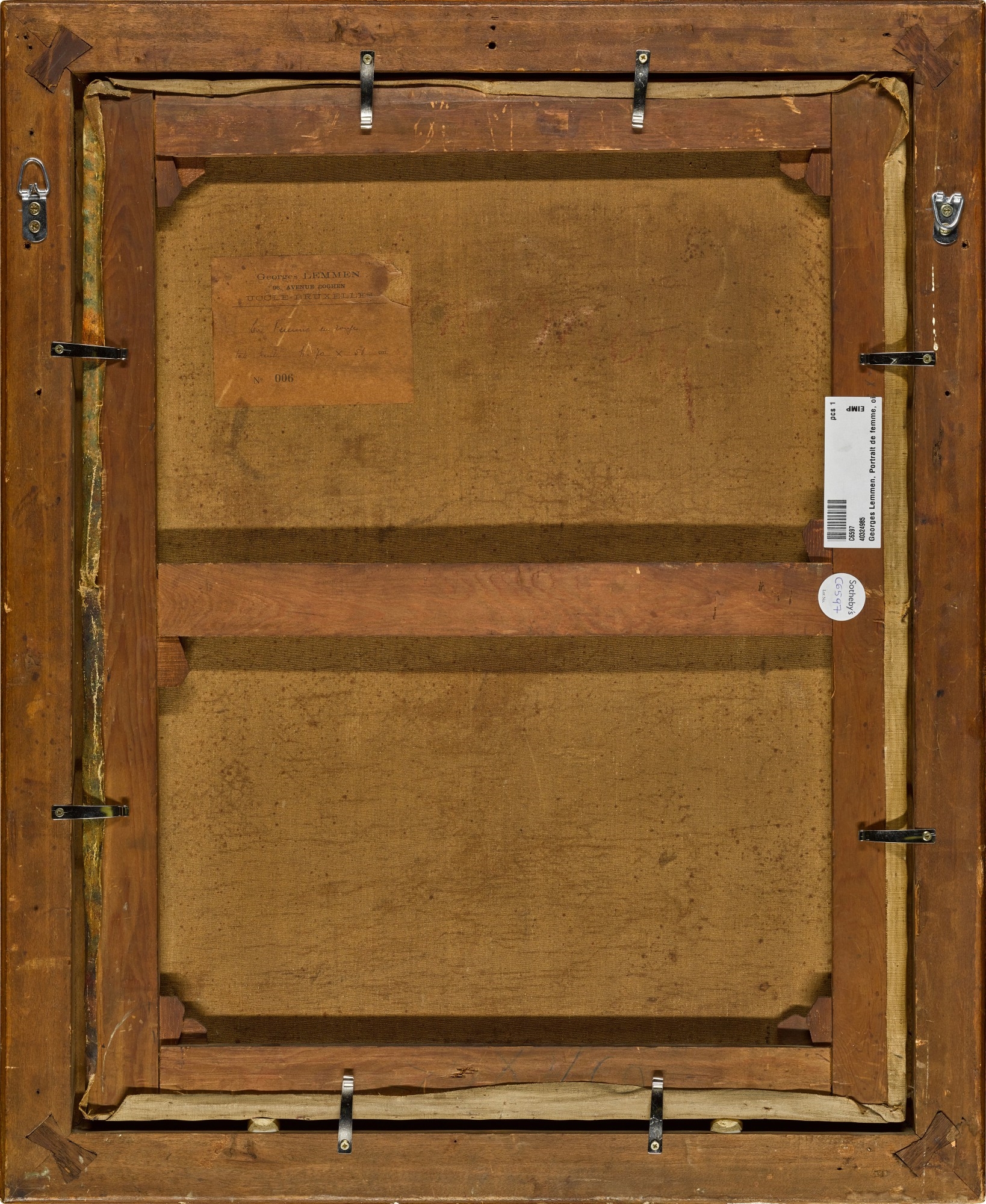 Artwork by Georges Lemmen, La femme en rouge, Made of oil on canvas