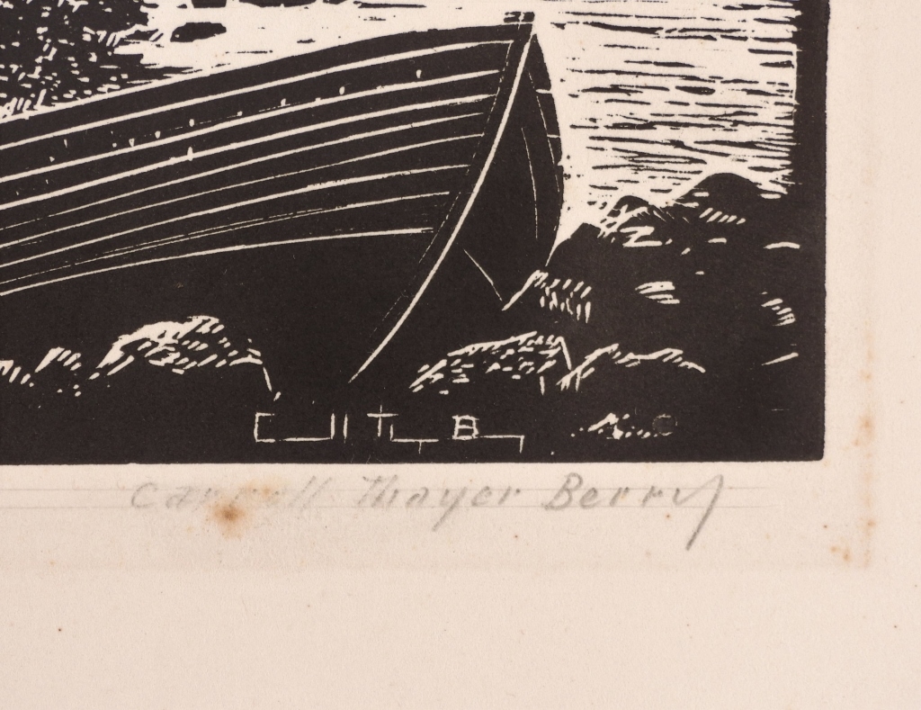Artwork by Caroll Thayer Berry, Maine Coast, Made of Woodblock on paper