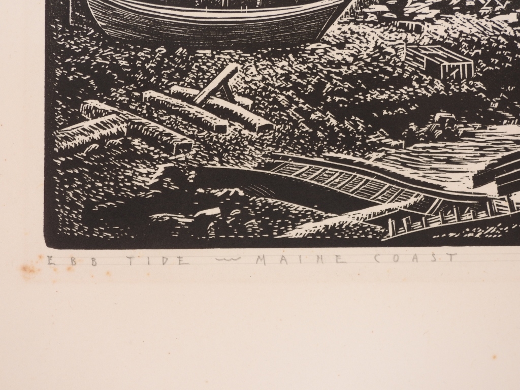 Artwork by Caroll Thayer Berry, Maine Coast, Made of Woodblock on paper