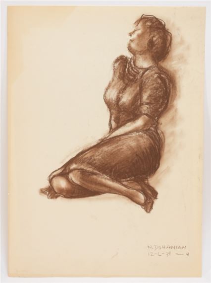 Seated Female Figure Study by Nevart Dohanian