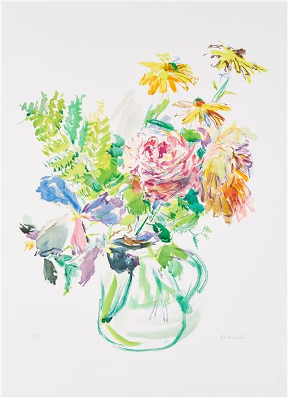 Oskar Kokoschka | Summer Flowers with Iris and Peony (1971